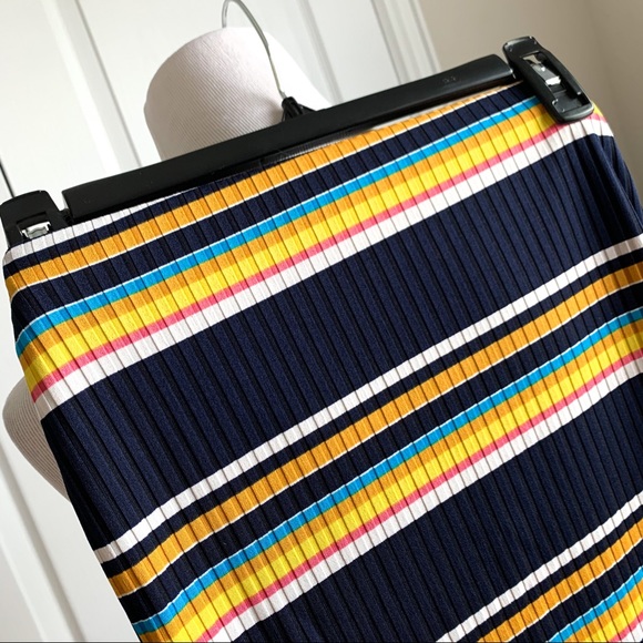 Honeybum Striped Ribbed Pencil Skirt - Picture 4 of 9